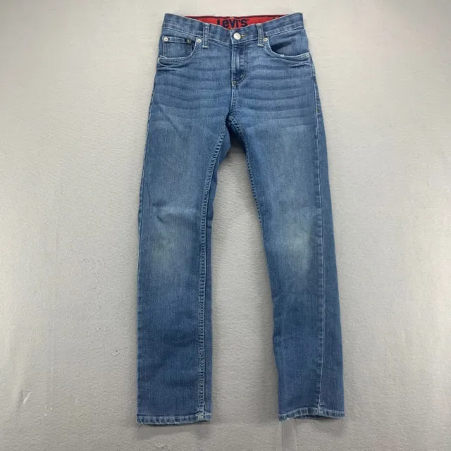 Levis Jeans Boys 14 Reg Blue Straight Mid Rise Medium Wash Stretch Denim 26x26
