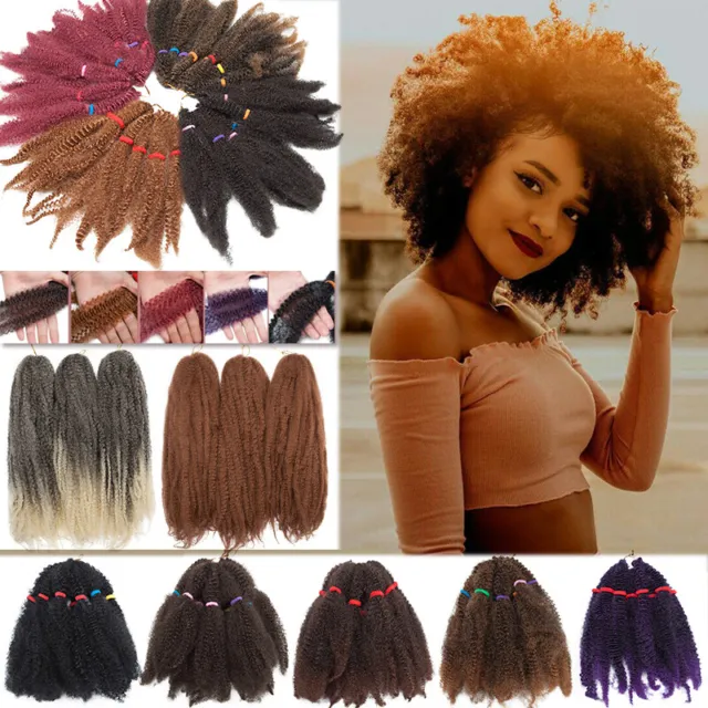 5 Packs Afro Kinky Twist Crochet Hair Braids Marley Braiding Hair