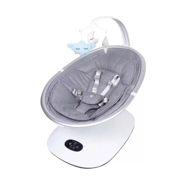 Bebecare Serene 68x75cm Cradle/Rocker/Bassinet Electric Baby Swing Cool Grey 0+