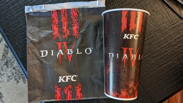KFC Diablo IV Promotional Bag and Cup - Used