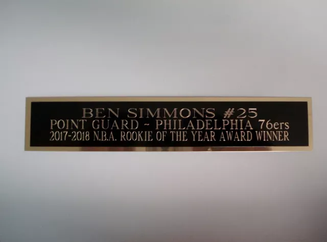 BEN SIMMONS 76ERS Engraved Nameplate For A Basketball Case Or Photo 1.5 ...