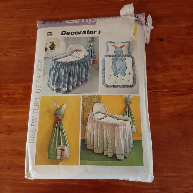 Simplicity 6134 Vintage Baby Bassinet Skirt Liner Comforter Sewing Pattern