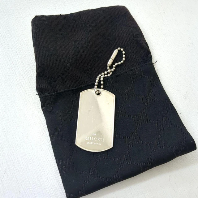 Gucci Key Ring Silver 925 Dock Tag Made In Italy