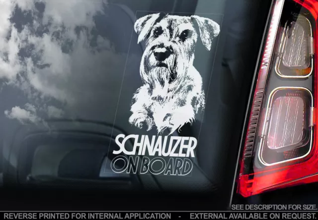 Schnauzer - Car Window Sticker - Dog on Board Sign Gift Print - Standard German