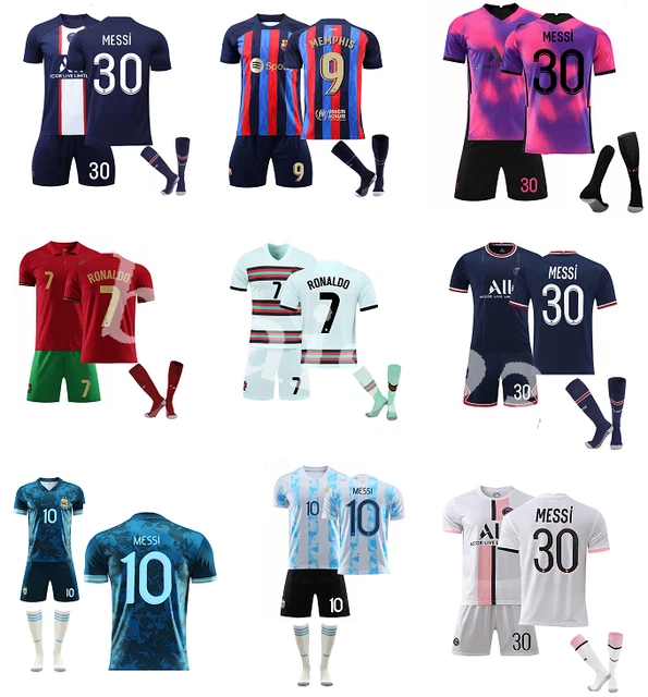 UK Kids Football Kits Boys Training Suits Soccer Sportswear T-shirt Short Socks