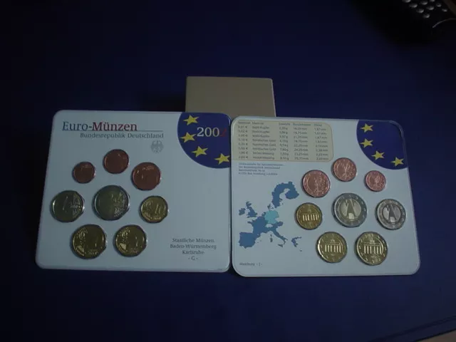BRD KMS 2002 Stgl , A,D,F,G,J komplett , Kursmünzensatz