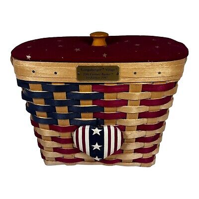 Longaberger 1997 American Flag Basket 20th Century 1st Edition Patriotic Combo