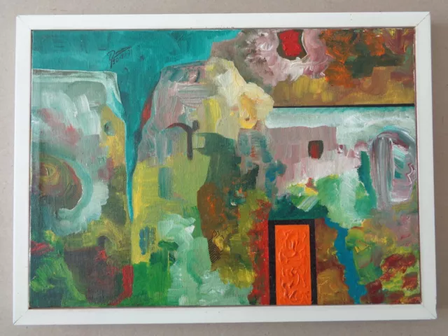Romano Coddetta, abstract oil on canvas, 1971, signed