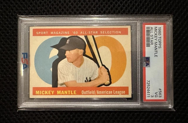 1960 Topps Mickey Mantle All Star #563 PSA 3 VG 1960 Topps Mickey Mantle All Star #563 PSA 3 VG
