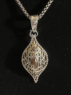 Carolyn Pollack Beautiful Large Sterling Silver Brass Copper Pendant/ Enhancer