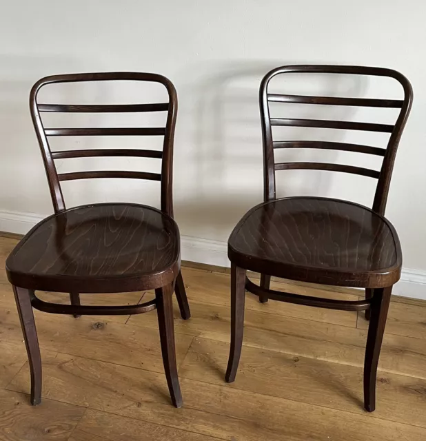 Pair of antique vintage bentwood chairs