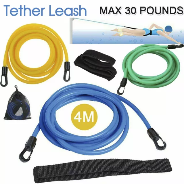 4M Swim Trainer Belt Swimming Resistance Tether Leash Pool Training Aid Harness