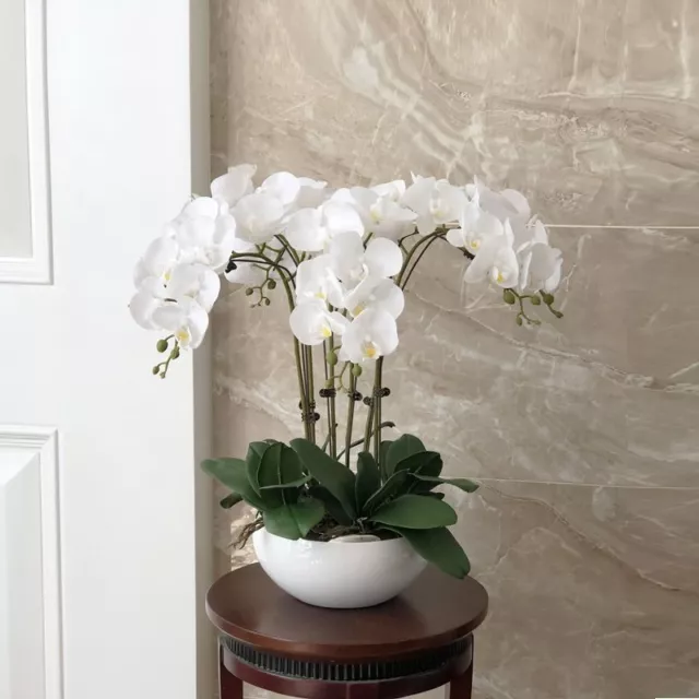 Fake Artificial Orchids Plant Arrangement Latex Silicon Table Flower Home Decors