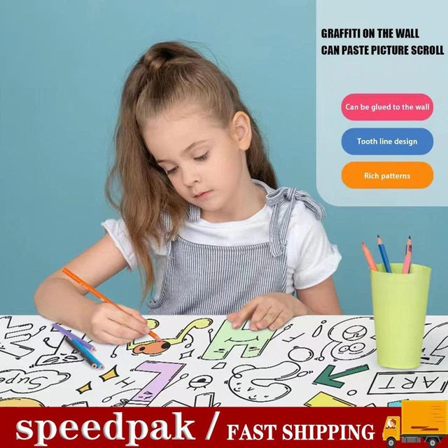 Rollo de dibujo para niños, papel de relleno de color pegajoso hágalo usted mismo educativo y conde W3G0 =