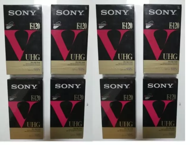 Pack De 8 Cintas Vhs Sony E-120 Hq Nuevas Precintadas