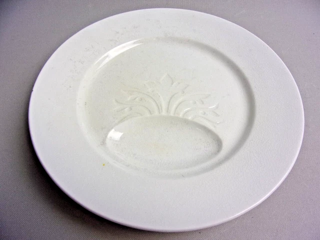 SARREGUEMINES FAIENCE BLANCHE ASSIETTE PLATE a viande ou asperges