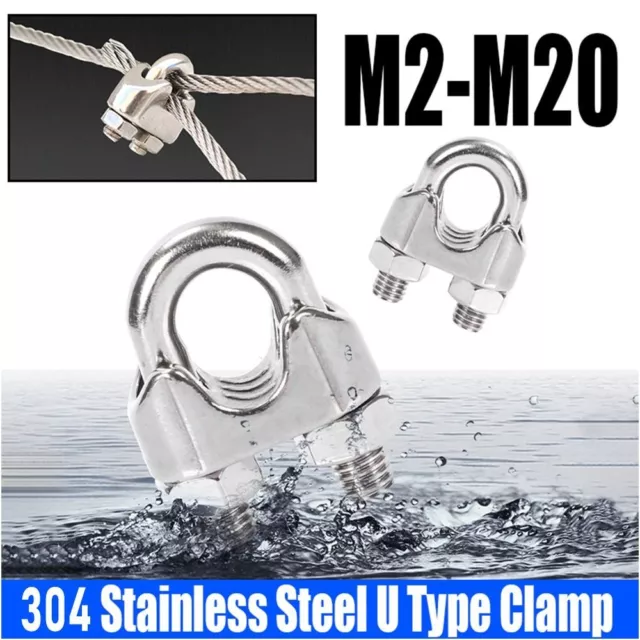 1Pc M2/3/4/5/6/8/10/12/14mm Cable Clip Wire Clamp Bolts Rigging  Steel Wire Rope