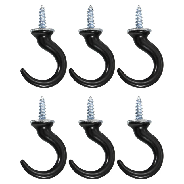 6 Pcs 1.9" x 1.1" Ceiling Hook, Screw-in Ceiling Orchid hook for Plant Hanging,