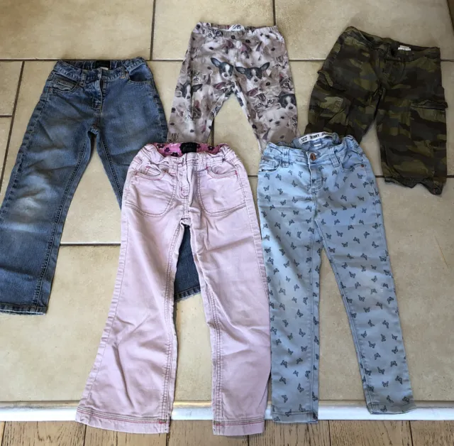Girls trouser bundle age 5-6 (6 items) inc jeans, leggings and capri pants
