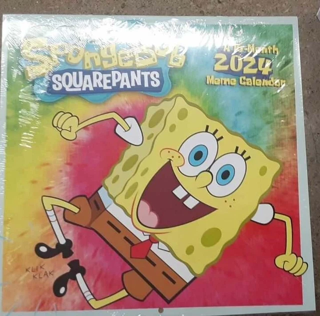 SPONGEBOB SQUAREPANTS 12X24& 16 Month Wall Calendar 2024 Patrick NEW