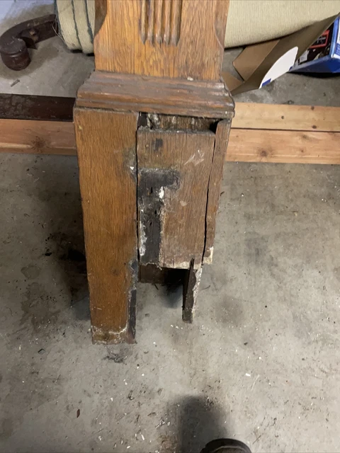 Bova Antique Oak newell Post 48“ x 8 x 7.75 base 9