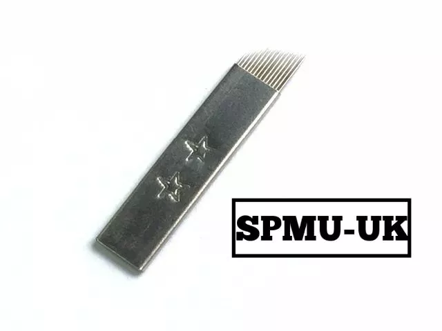 STEEL Microblading Needles - SPMU Permanent Makeup Manual Eyebrow Blade - 14CF