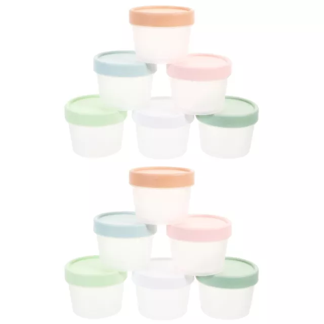 12 Pcs Pp Ice Cream Container Baby Food Containers Clear Plastic Jar