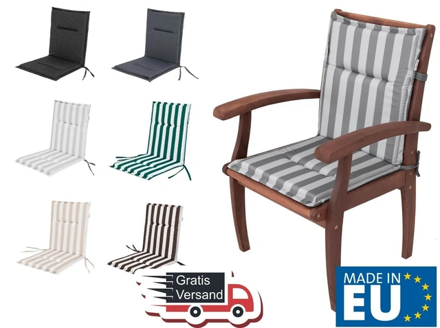 GARNITURE DE COUSSIN de jardin, coussin de fauteuil pour chaises à