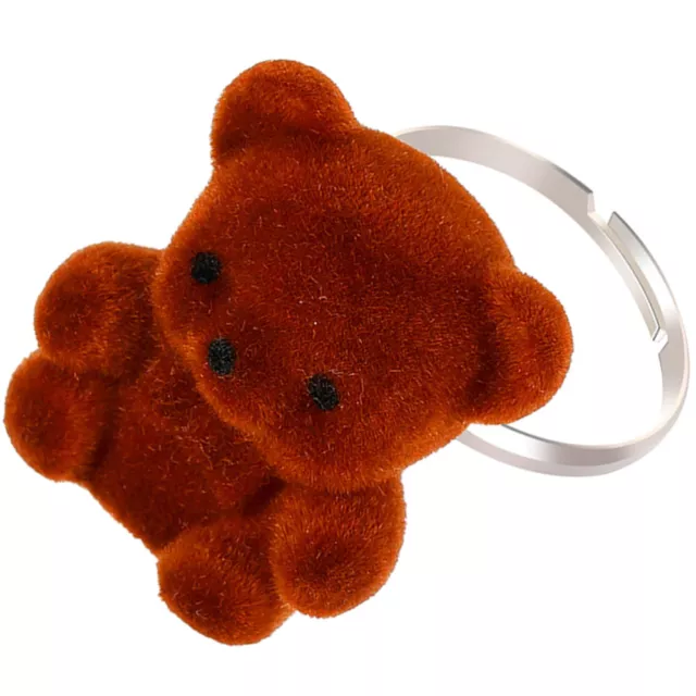 Plüsch-Bären Ring Beflockung Mädchenringe Für Jugendliche Ästhetik