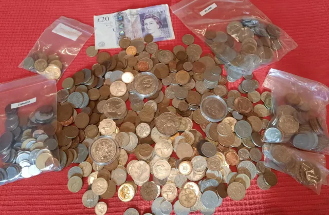 Münzen Konvolut Britische Pfund UK - Nachlass - 4 kg. - Gültig - Sammler