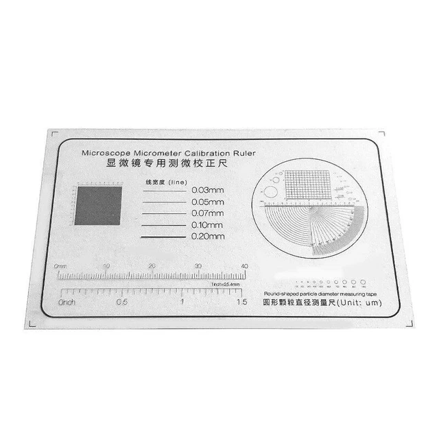 Microscope Calibration Ruler Transparent Film Round Shape Diameter Measure Tape