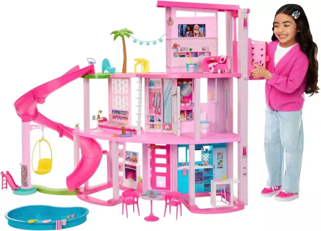 NEW Barbie Dream House Pool Party Doll House with 75+ Pieces 🎁