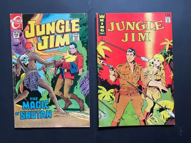 Comic Vintage Lot Of 2 Jungle Jim King #5 & Charlton #28