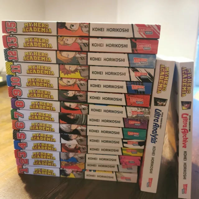 My Hero Academia Manga Bände1-13 +15Ultra Analysis+Ultra Archive Kohei Horikoshi