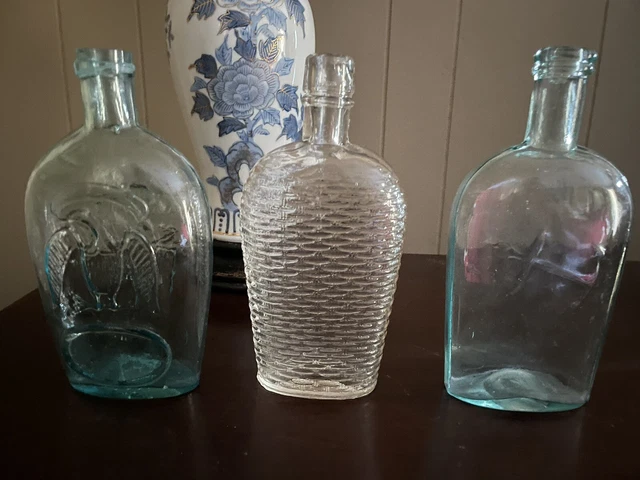 For Pikes Peak Historical Whiskey Flask, Anchor Flask, Diamond Pattern Flask Lot