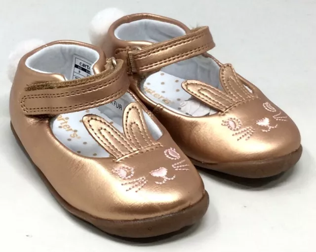 Carters Toddler Girls ESTI-SG Kitten Embroidered Shoes Rose Gold Size 5 Toddler 2