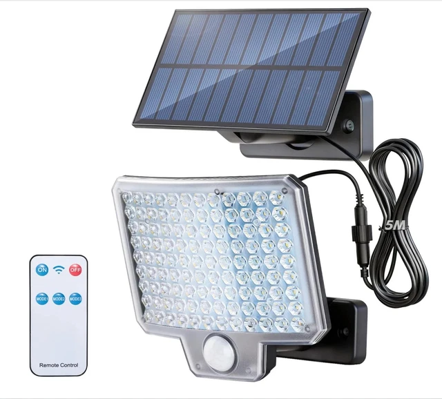 Faretto Solare Lampada Applique 1W Da Esterno Sensore Movimento Luce Calda 600lm Bk 888