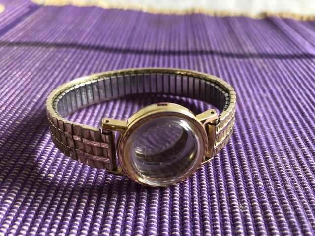 Vintage Speidel Watch Band Case 3587226 Top Caps USA Stretch  1/30 10K RGR Gold