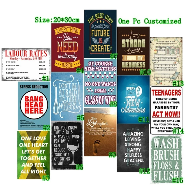 Labour Rates Vintage Metal Tin Signs Beer Retro Pub Bar Art Wall Decor Poster