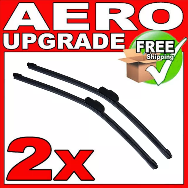 For Daewoo Lanos Saloon Aero VU Front Flat Windscreen Wiper Blades 19/19" Inch