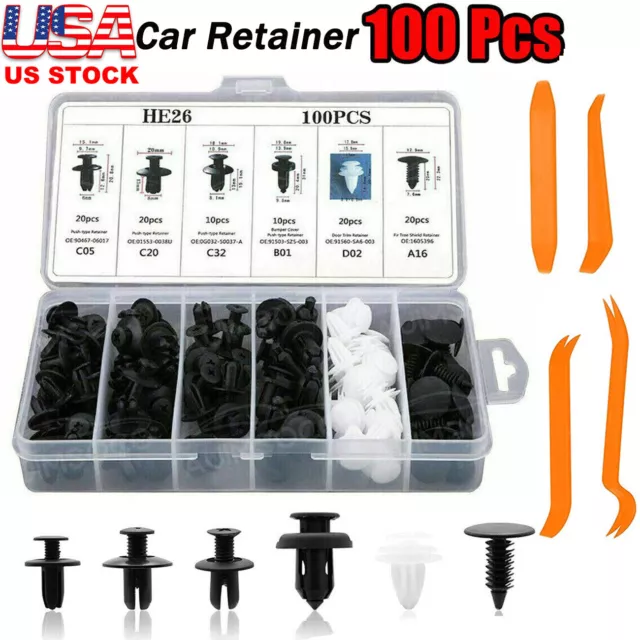 Accessories Clip Trim Car Push Pin Rivet Bumper Door Panel Retainer Fastener Kit
