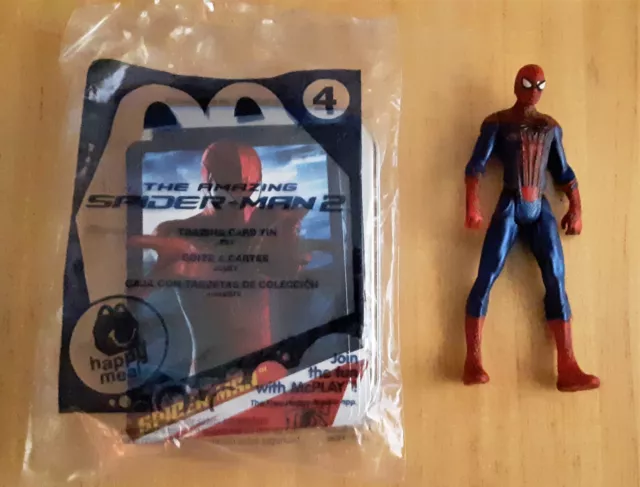 Hasbro Marvel 2012 Amazing Spider-Man 4” action figure 2013 Trading Cards w/ Tin