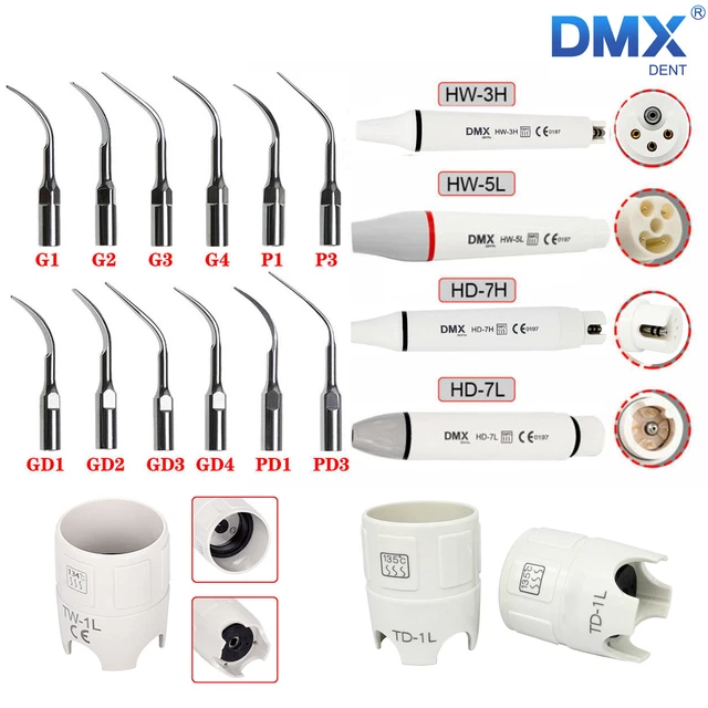 DENTAL ULTRASONIC SCALER Handpiece/Tips/Wrench/fit EMS Woodpecker/DTE