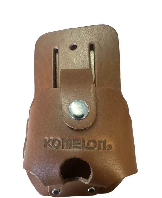 Komelon Brown Universal Leather Tape Measure Holster Belt Clip 5 & 8 Metre Tapes
