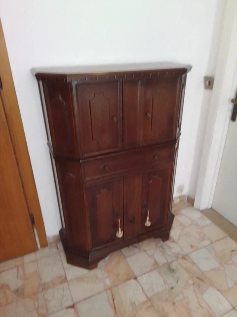 Mobiletto Bar Asciugamani Biancheria Anni'60-'70 Massello