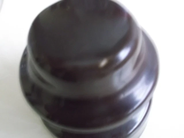 Vintage Pinco High Voltage Insulator Electric Brown Ceramic Porcelain #6 5