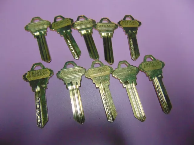 10  Keys    Primus Schlage 48- 157 - Fgp  Keys Uncut    Locksmith