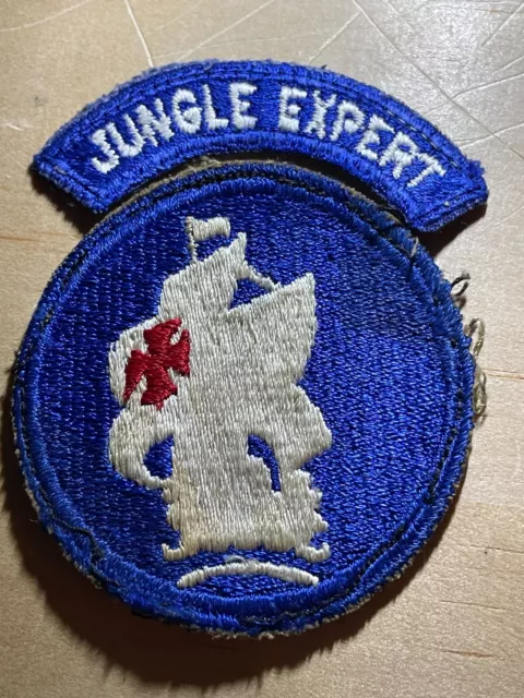 WWII/1950s/1960s? US ARMY PATCH-JUNGLE EXPERT w/TAB-ORIGINAL BEAUTY!