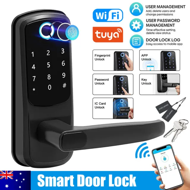 Digital Electronic Door Lock Fingerprint Smart Doorlock Password APP Card Keypad