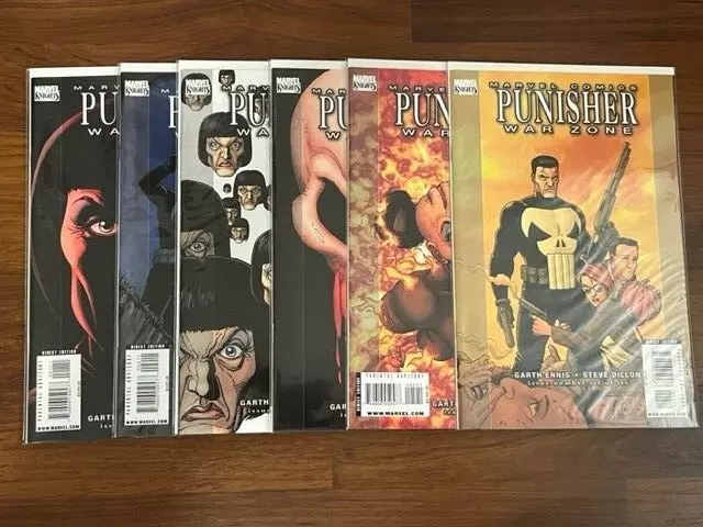 Punisher War Zone 1-6 Marvel Knights Garth Ennis Complete Series Run Comics